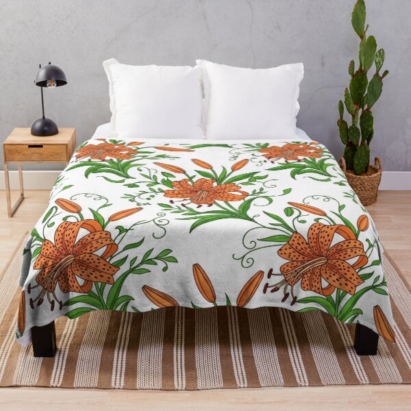 Item preview, Orange Tiger Lily Flower Floral Pattern    designed and sold by Owcomm.