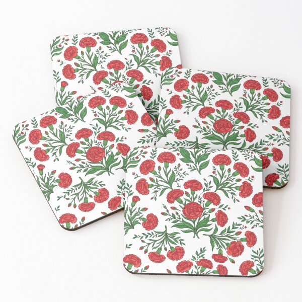 Item preview, Vibrant Red Carnation Floral Pattern Design designed and sold by Owcomm.