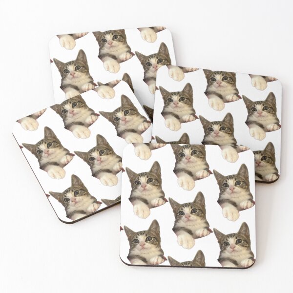 Item preview, Cute Curious Tabby Kitten Peeking - Funny Cat Meme designed and sold by MeliMedO Art.