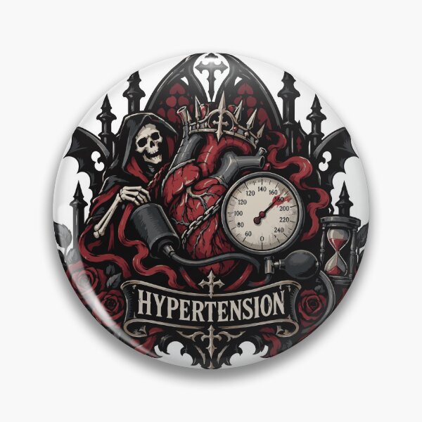 Item preview, Hypertension Gothic Street Brand Badge Illustration designed and sold by medicalkinoko.