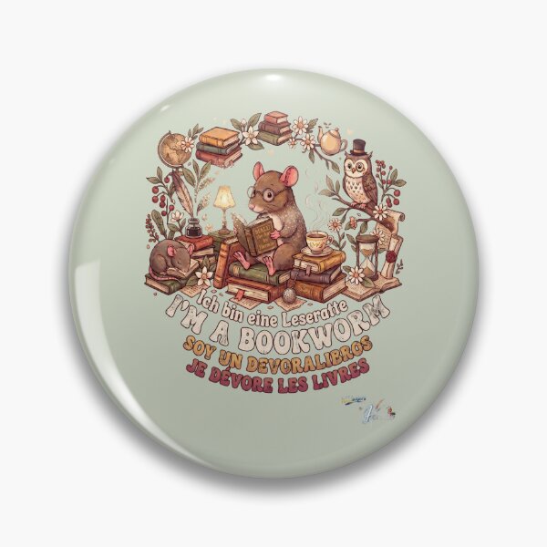 Item preview, WILDWISERS by HERMIE: Mouse / Rat - I'm a bookworm designed and sold by HERMIE-design.