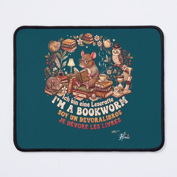 Item preview, WILDWISERS by HERMIE: Mouse / Rat - I'm a bookworm designed and sold by HERMIE-design.
