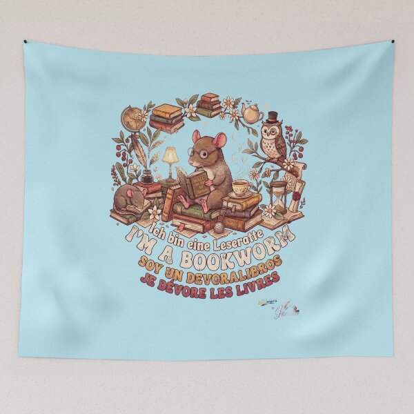 Item preview, WILDWISERS by HERMIE: Mouse / Rat - I'm a bookworm designed and sold by HERMIE-design.