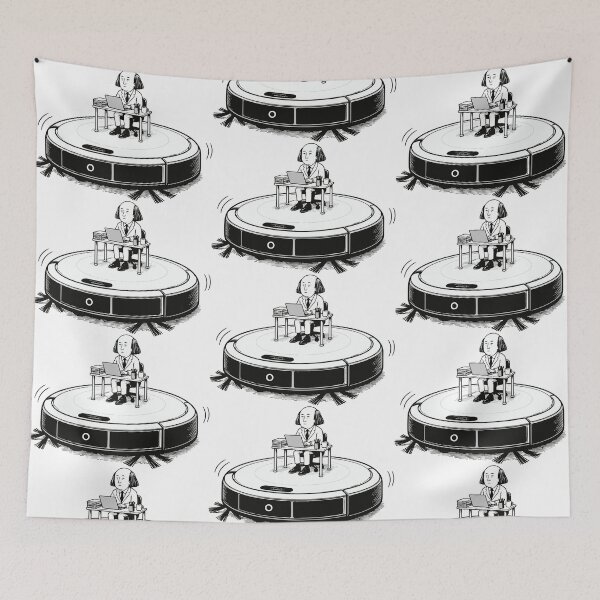 Item preview, Patrol Duty On A Robot Vacuum Illustration designed and sold by medicalkinoko.