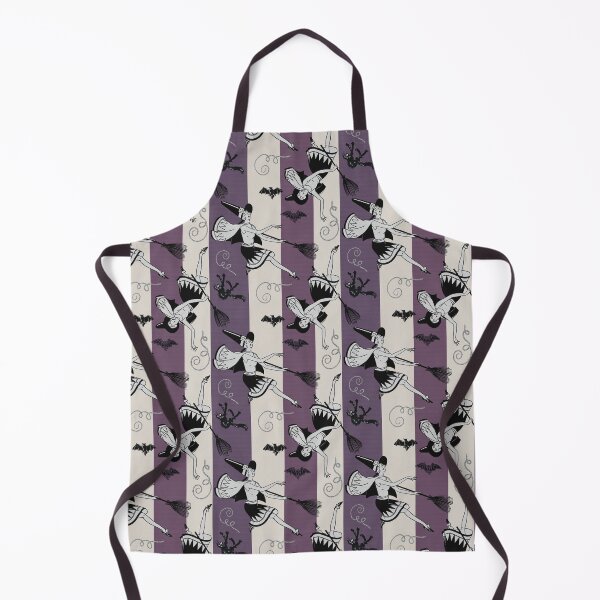 Item preview, Witch On the Move (Art Deco Flying Witch Halloween Stripe Pattern) designed and sold by AKateWillett.