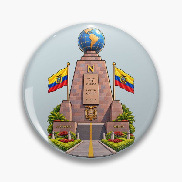 Item preview, Mitad del Mundo Ecuador – Colorful Quito Landmark Illustration designed and sold by HO•Designs.