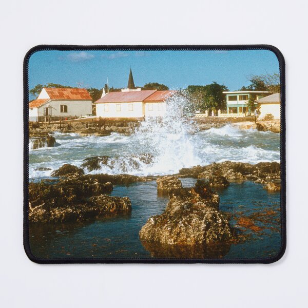 Item preview, Caribbean Coastal Village Scene Seascape, Tropical Shore Environment designed and sold by AMacGPhilly.