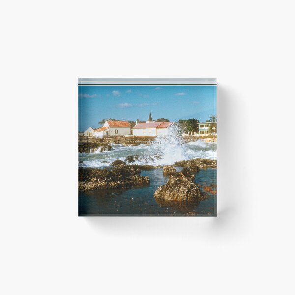 Item preview, Caribbean Coastal Village Scene Seascape, Tropical Shore Environment designed and sold by AMacGPhilly.