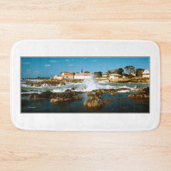 Item preview, Caribbean Coastal Village Scene Seascape, Tropical Shore Environment designed and sold by AMacGPhilly.