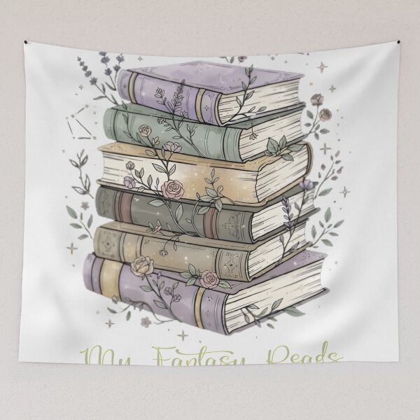 Item preview, Funny My Fantasy Reads Book Stack Floral Cottagecore designed and sold by VISIONSTURME.