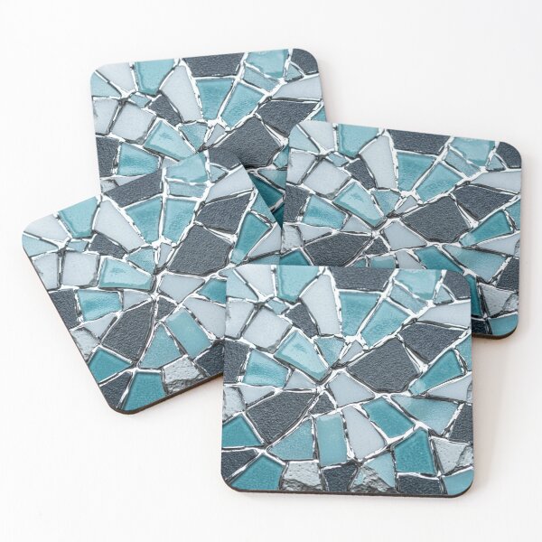 Item preview, Kintsugi Shattered Tiles in Ice and Snow - Winter Mosaic Wabi-Sabi Art designed and sold by Purrfecta.