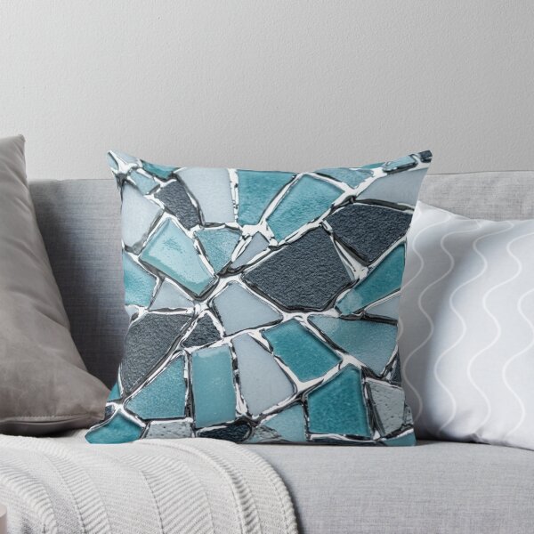 Item preview, Kintsugi Shattered Tiles in Ice and Snow - Winter Mosaic Wabi-Sabi Art designed and sold by Purrfecta.