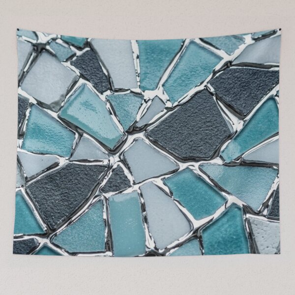 Item preview, Kintsugi Shattered Tiles in Ice and Snow - Winter Mosaic Wabi-Sabi Art designed and sold by Purrfecta.