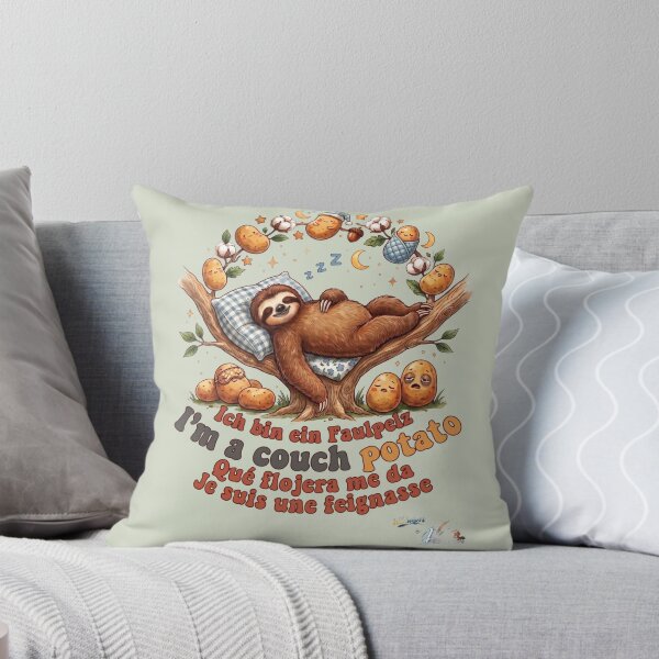 Item preview, WILDWISERS by HERMIE: Sloth - I'm a couch potato designed and sold by HERMIE-design.