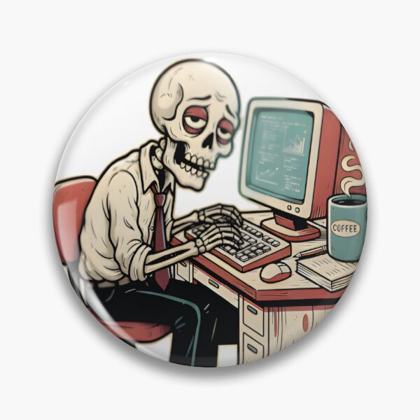 Item preview, Skeleton Desk Working Computer Corporate America Funny designed and sold by VISIONSTURME.