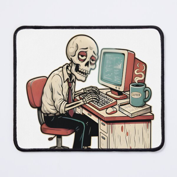 Item preview, Skeleton Desk Working Computer Corporate America Funny designed and sold by VISIONSTURME.