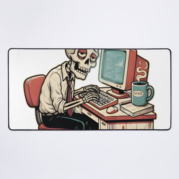 Item preview, Skeleton Desk Working Computer Corporate America Funny designed and sold by VISIONSTURME.