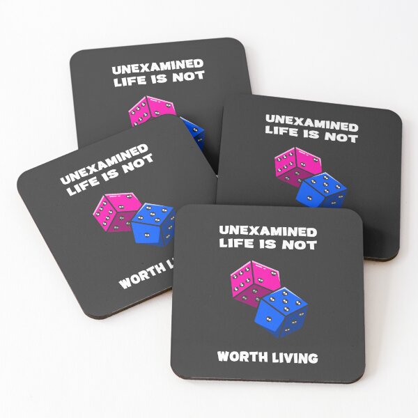 Item preview, Unexamined Life Is Not Worth Living - Quote And Dice Art designed and sold by BuenoStudio.