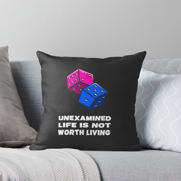Item preview, Unexamined Life Is Not Worth Living - Quote And Dice Art designed and sold by BuenoStudio.