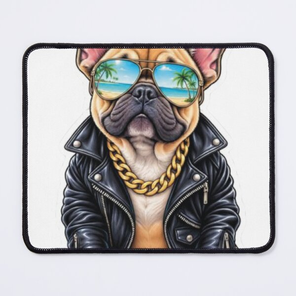 Item preview, Funny French Bulldog Sunglasses Leather Jacket designed and sold by VISIONSTURME.