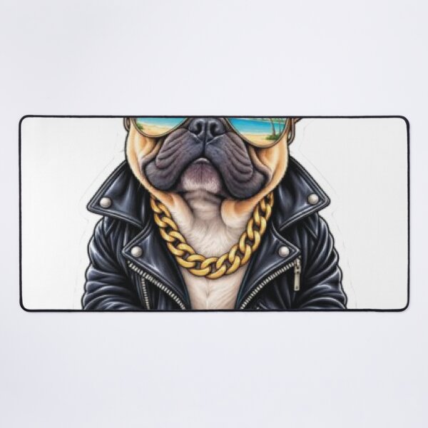Item preview, Funny French Bulldog Sunglasses Leather Jacket designed and sold by VISIONSTURME.
