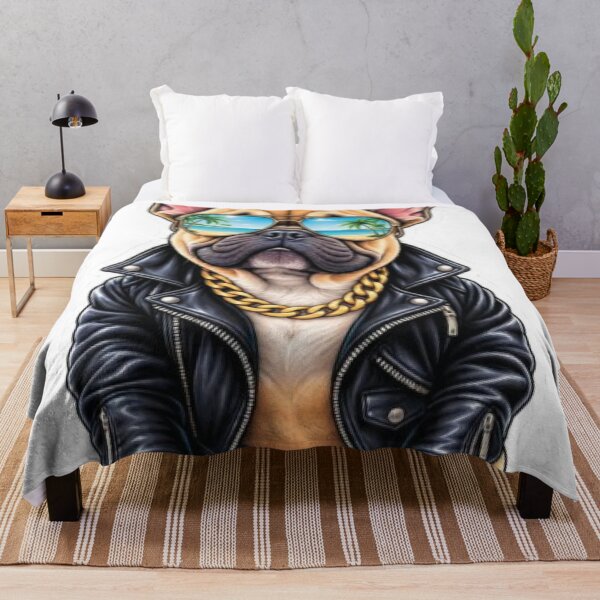 Item preview, Funny French Bulldog Sunglasses Leather Jacket designed and sold by VISIONSTURME.
