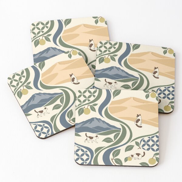 Item preview, Tottori Cats Japanese Flowing Pattern designed and sold by DAYAMA Japan.