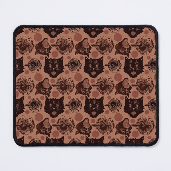 Item preview, Scaredy Cat (Vintage Halloween Cat Pattern Clay and Black) designed and sold by AKateWillett.