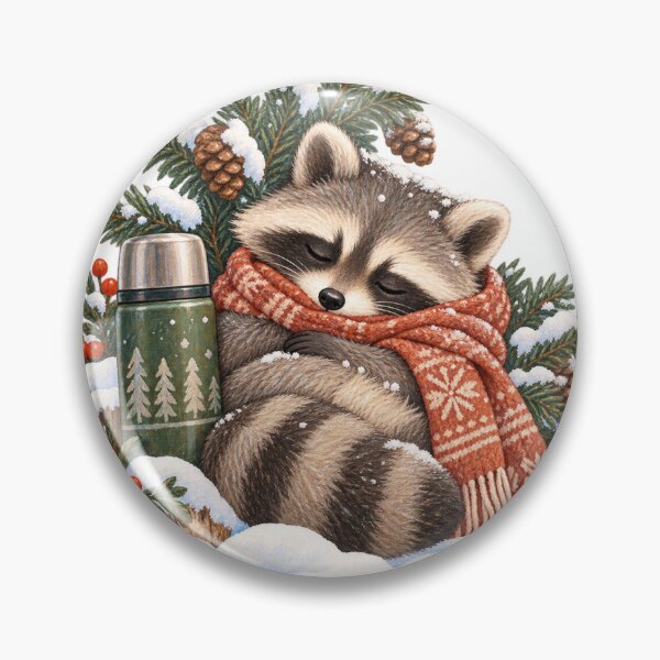 Item preview, Sleepy Raccoon Warms Up in Snow designed and sold by WunkusWorld.