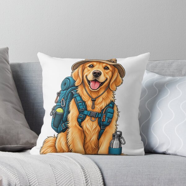 Item preview, Funny Hiking Dog Golden .Retriever Outdoor Camping designed and sold by VISIONSTURME.