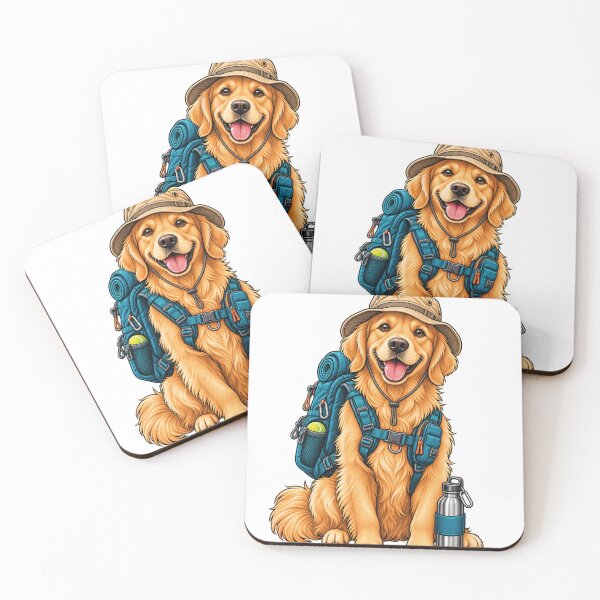 Item preview, Funny Hiking Dog Golden .Retriever Outdoor Camping designed and sold by VISIONSTURME.