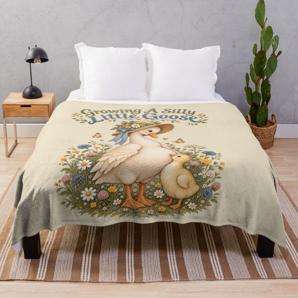Item preview, Growing A Silly Little Goose Cute Mother Goose & Gosling Floral Design designed and sold by xghambo.