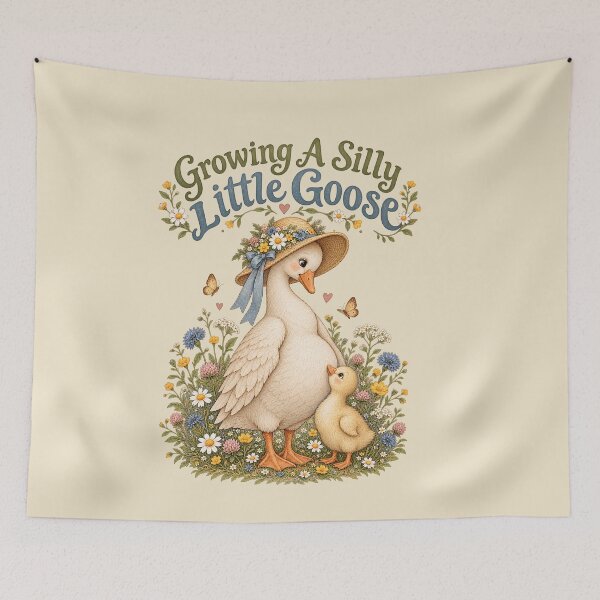 Item preview, Growing A Silly Little Goose Cute Mother Goose & Gosling Floral Design designed and sold by xghambo.