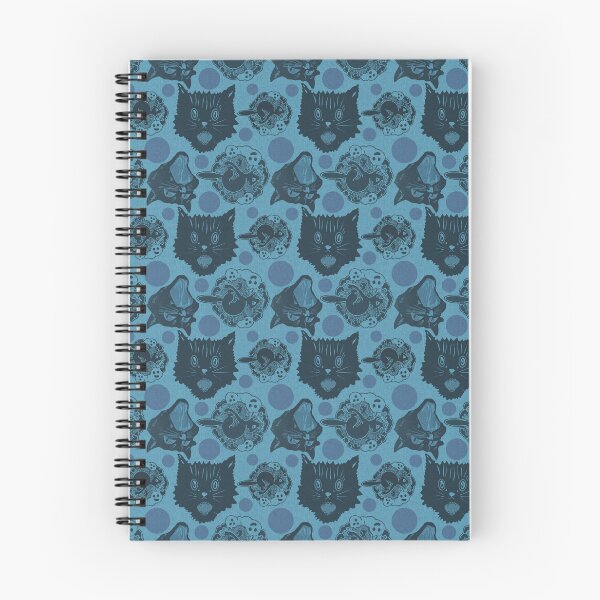 Item preview, Scaredy Cat (Vintage Halloween Cat Pattern Denim Blue Retro) designed and sold by AKateWillett.