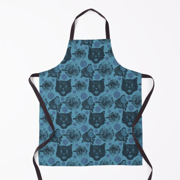 Item preview, Scaredy Cat (Vintage Halloween Cat Pattern Denim Blue Retro) designed and sold by AKateWillett.