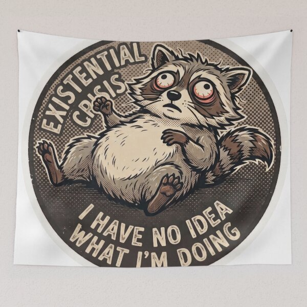 Item preview, Funny Tired Raccoon I Have No Idea What Im Doing designed and sold by Veverony Design.