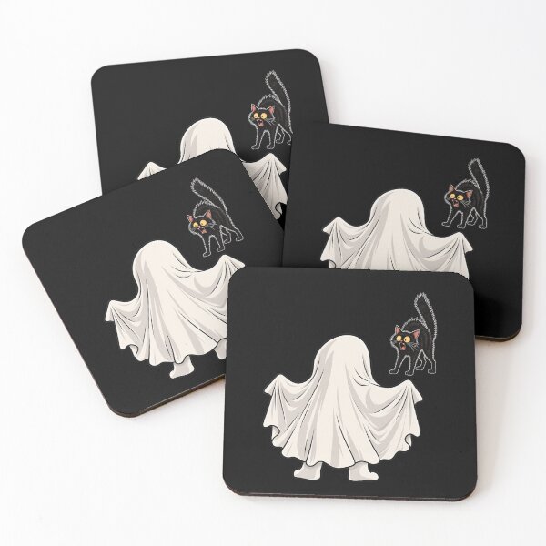 Item preview, Ghost vs. Black Cat – Halloween Design designed and sold by MyMerryMary.