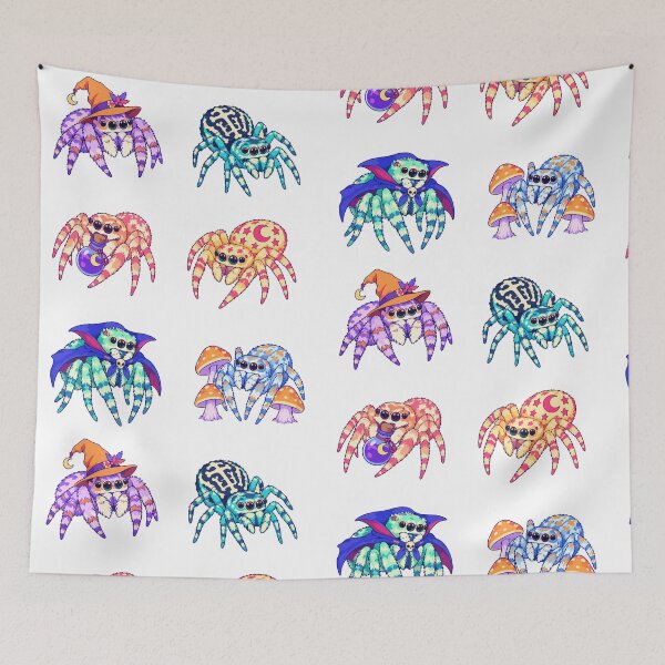 Item preview, Halloween Jumping Spiders – Witchy Spiders and Mushrooms designed and sold by Zoolumi.