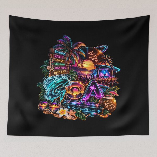 Item preview, Goa Life — Music Connects Us • Same Beaches Different Vibes designed and sold by Goanheartprints.