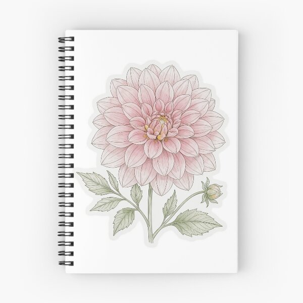 Item preview, Pink Dahlia Sticker | Single Bloom Die Cut Sticker | Fine Line Botanical Decal | Aesthetic Floral Laptop Sticker designed and sold by FineLineBotanical .