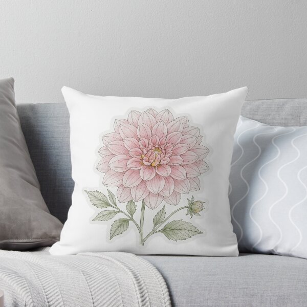 Item preview, Pink Dahlia Sticker | Single Bloom Die Cut Sticker | Fine Line Botanical Decal | Aesthetic Floral Laptop Sticker designed and sold by FineLineBotanical .