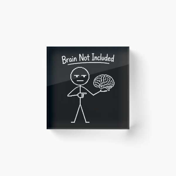 Item preview, Brain Not Included Funny AI Sarcastic Tech Humor Gifts Pixel Style designed and sold by LeSoniPapaPrint.