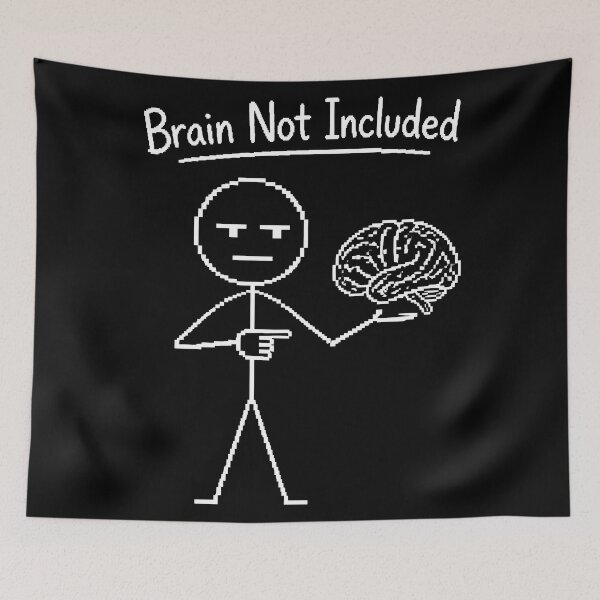 Item preview, Brain Not Included Funny AI Sarcastic Tech Humor Gifts Pixel Style designed and sold by LeSoniPapaPrint.