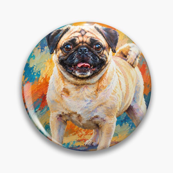 Item preview, Happy Pug Vibrant Colorful Portrait designed and sold by shrolts.