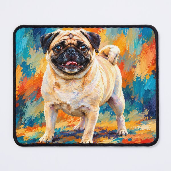 Item preview, Happy Pug Vibrant Colorful Portrait designed and sold by shrolts.