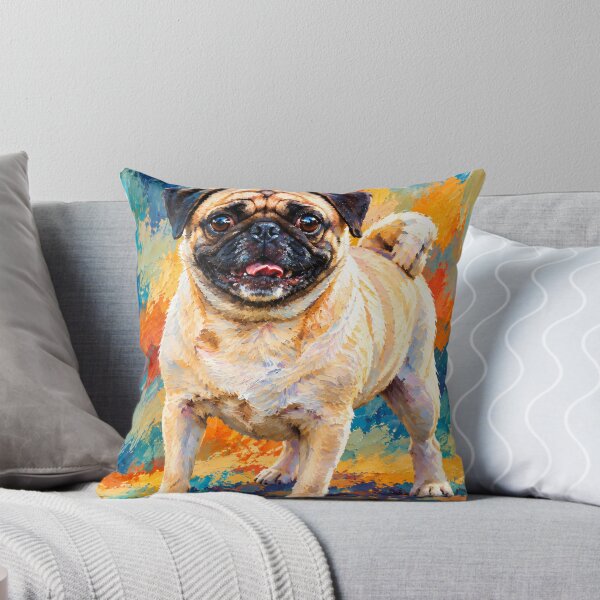 Item preview, Happy Pug Vibrant Colorful Portrait designed and sold by shrolts.