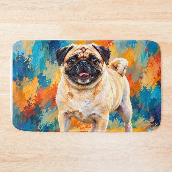 Item preview, Happy Pug Vibrant Colorful Portrait designed and sold by shrolts.