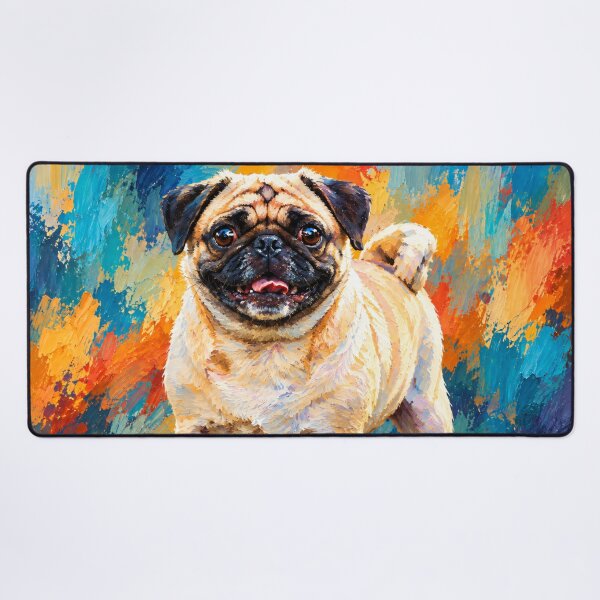 Item preview, Happy Pug Vibrant Colorful Portrait designed and sold by shrolts.
