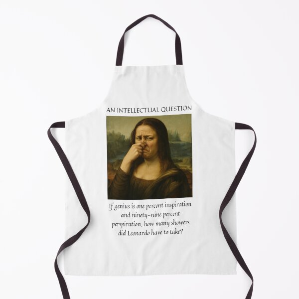 Item preview, Leonardo, Genius and Perspiration – Funny Mona Lisa designed and sold by Horningamere.