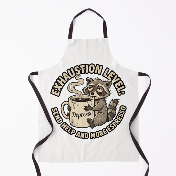 Item preview, Exhaustion Level Depresso Tired Raccoon Coffee Funny designed and sold by Veverony Design.